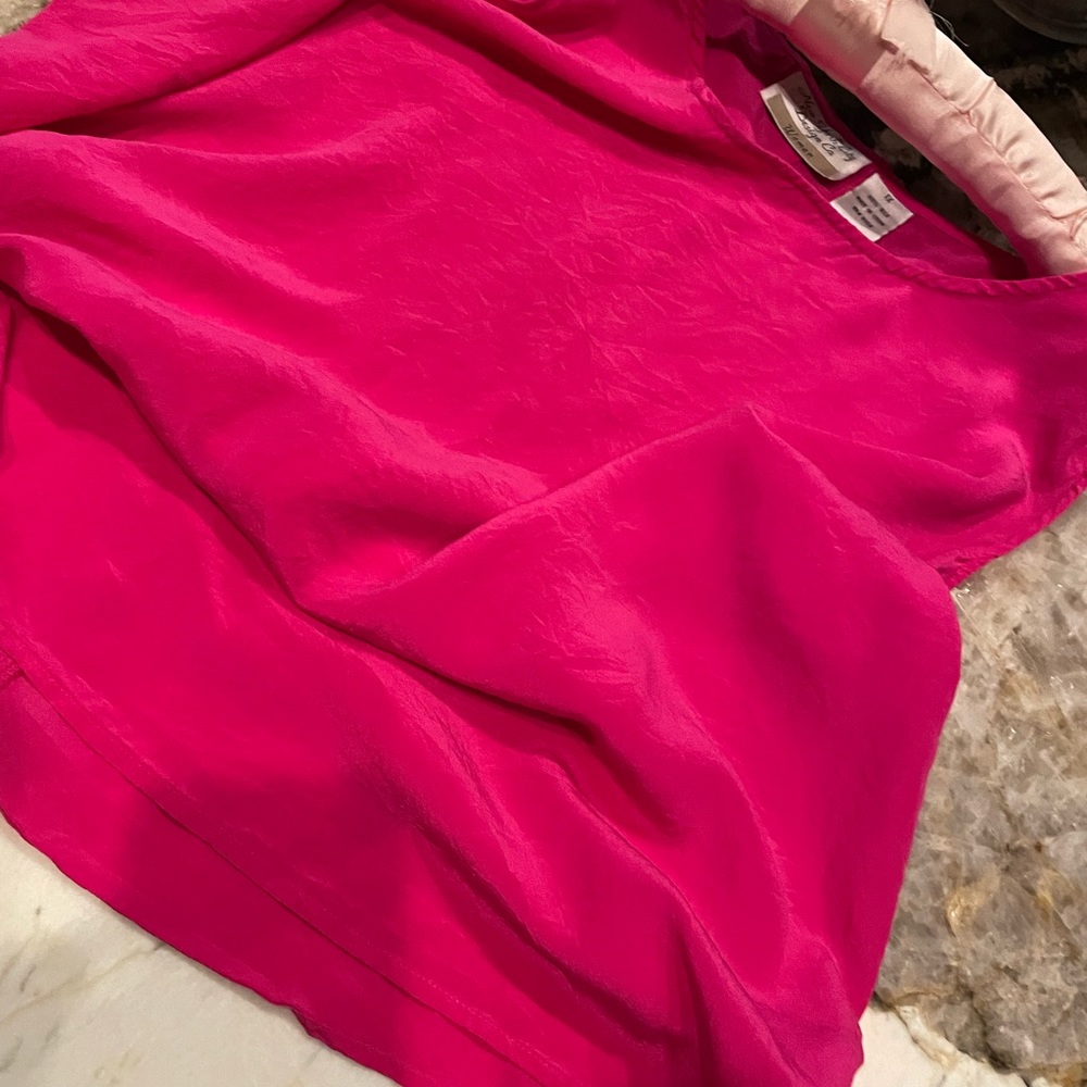 Silk top/shell, bright jewel pink!